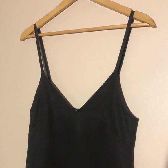 Aritzia Wilfred Free Black Suede Mini Slip Cami Dress Size XXS - Picture 5 of 9